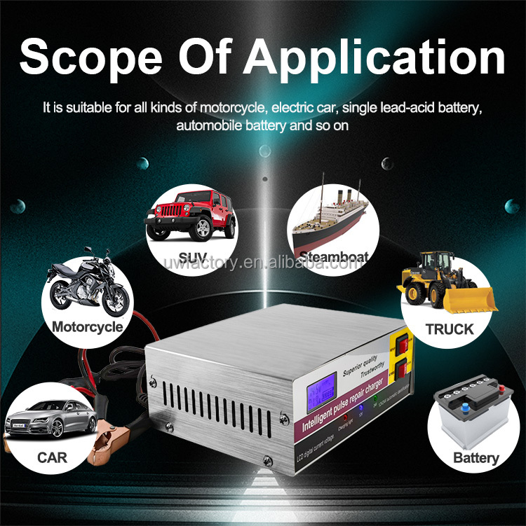 12V 12A 24V 6A Pulse Repair Lead Acid Battery Charger Private Mold Output Power 125W and Customizable