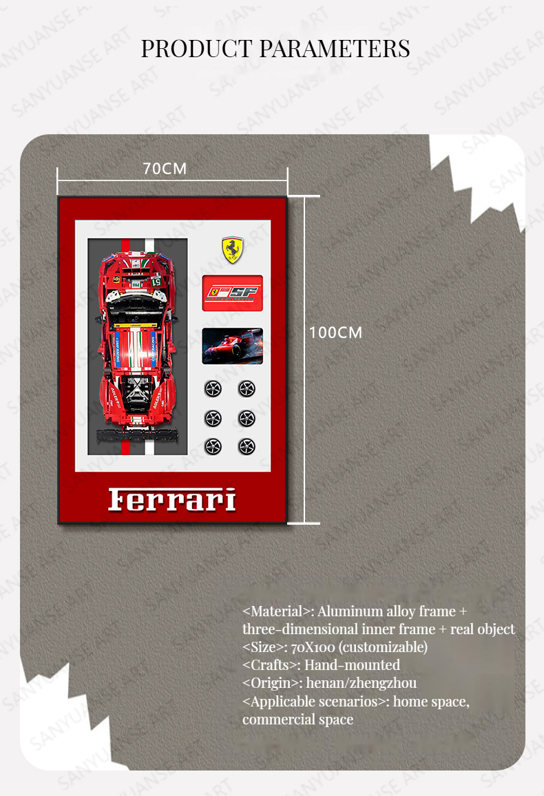 COATING Exclusive Modern Custom Sports Cars Wall Display Frame Designer House Models Building Block Concept Wall Murals