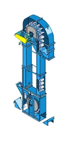 DT Series Plate Chain Bucket Elevator Universal Industries Bucket Elevator