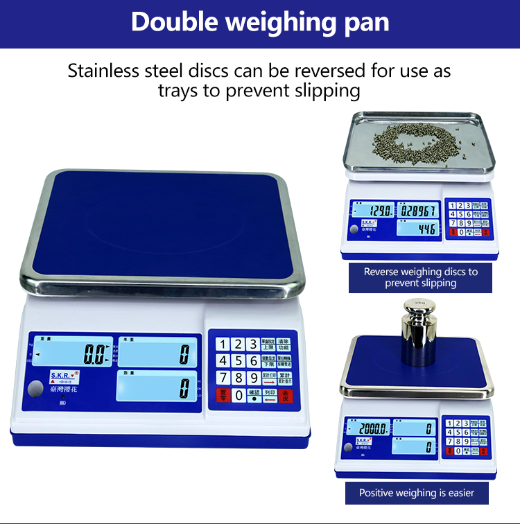 30kg Maximum Range LCD Display Conventional Counting Table Scale for Industrial Weighing