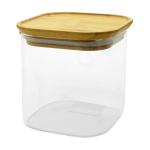 Large Borosilicate Glass Food Storage Jar Stackable Bamboo Lid Glass Storage