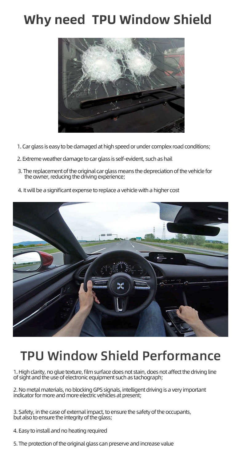 Liquid State Protective Tpu Sunroof PPF Safe Driving Anti- Scratch For Car Glass TPU Windshield Protection Films