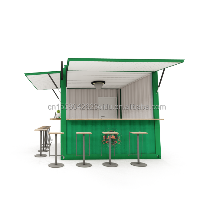 Convenient Sandwich Panel 10FT Prefab Kiosk Booth for Coffee Shops and Fast-Food Restaurants Galvanized Steel Bending 180g