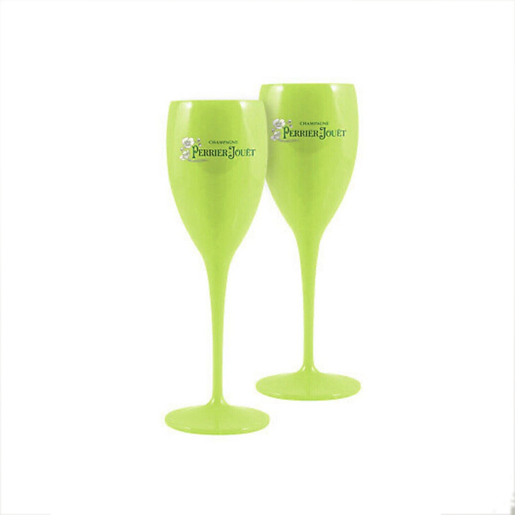 Classic 6oz Pink Plastic Champagne Glasses Veuve Clicquot Yellow Champagne Flutes