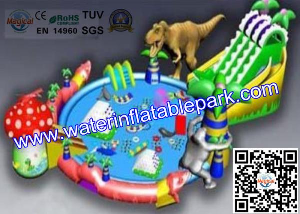 Funny Animal World Inflatable Water Park , Inflatable Entertainment Park with