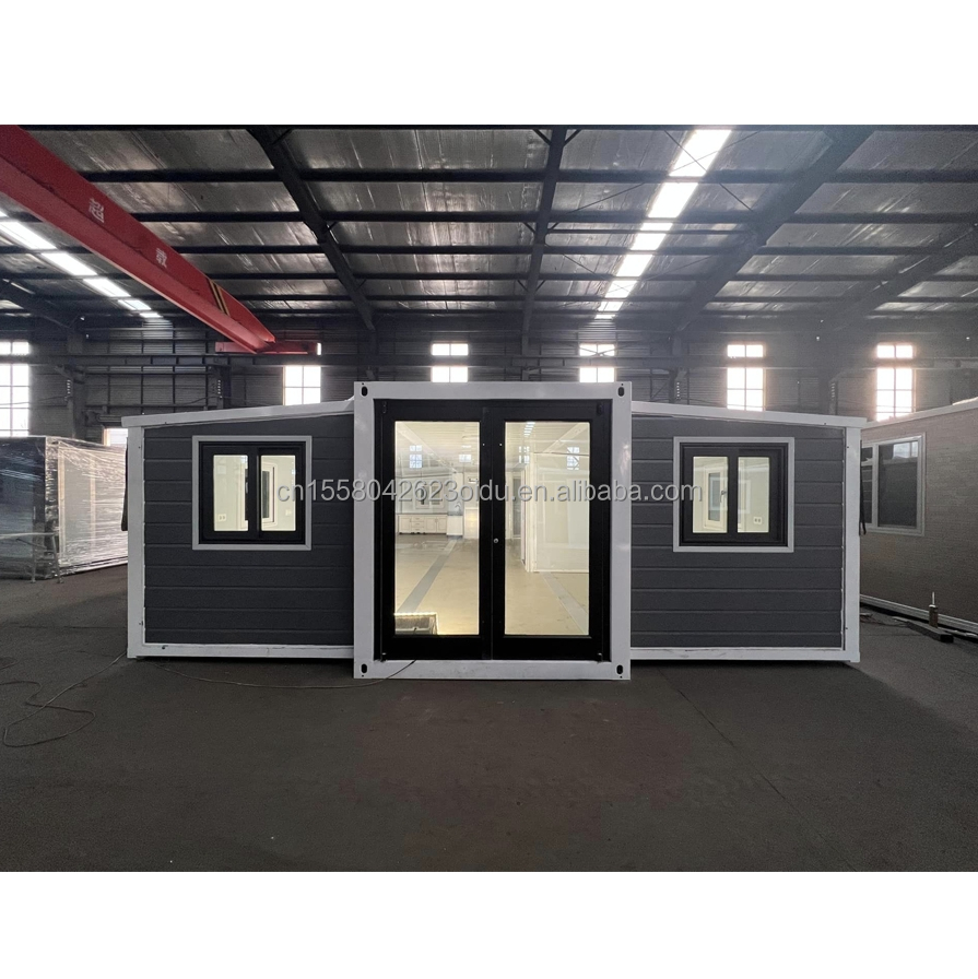 Fully-equipped 20FT Foldable Prefabricated Container House with 2 Bedrooms Aluminum Alloy Windows