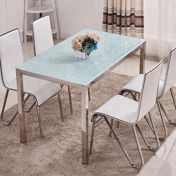 Toughened Glass Top Dining Room Table For Home / Restaurant Decoration blue