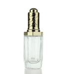 Custom White Eyelash Glass Bottle With Gold Aluminum Dropper Glass Serum Bottle