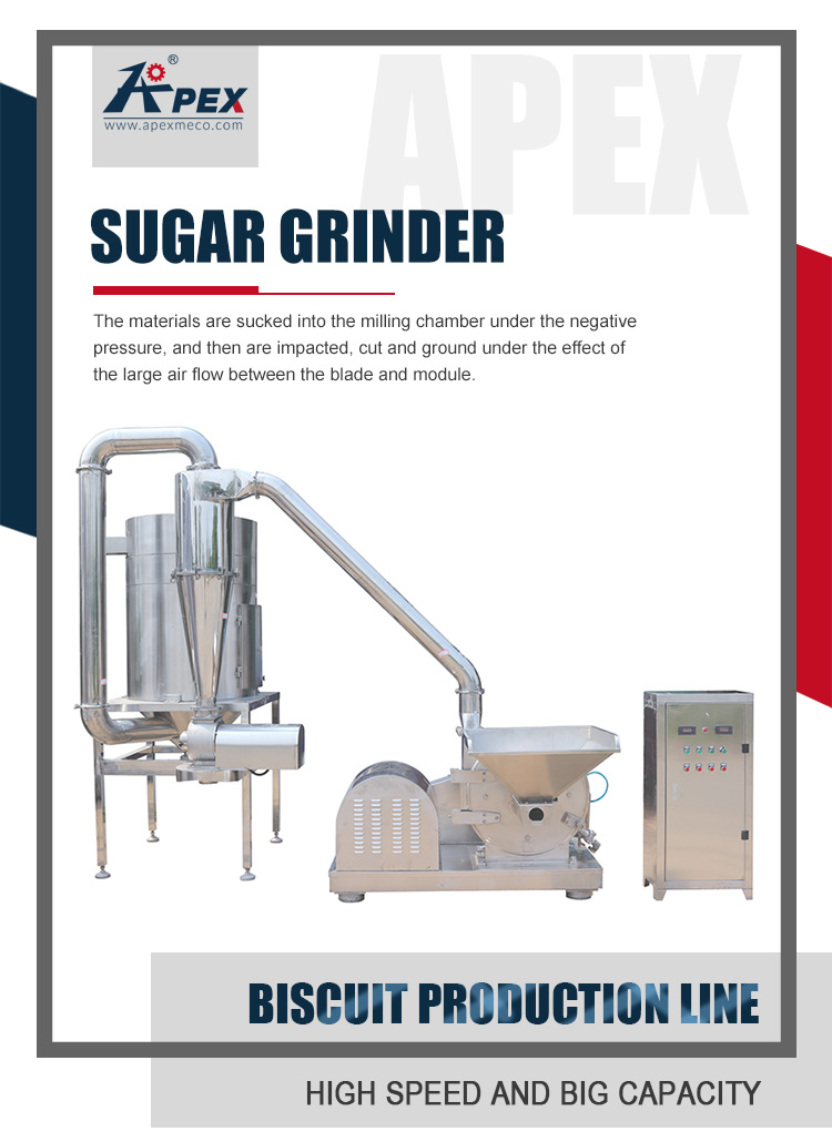 High Output Efficiency 1.5Ton Per H Commercial Electric Flour Mill Industrial Powdered Sugar Grinder Machine