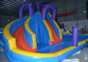 Quality 0.55mm PVC Kids Inflatable Water Slide Pool / Jumping Bouncer Castle With Air Blower wholesale