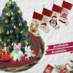 Christmas Stockings Set of 4 Felt Santa Reindeer Snowman Penguin Stockings Xmas