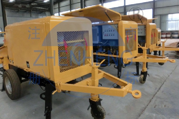 Large Volume S Tube Valve Portable Concrete Mixer With Pump Hose Fittings