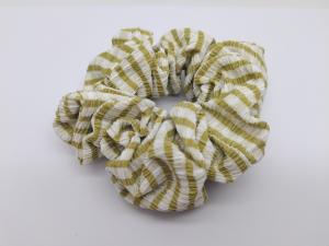 Quality Green Stripe Fabric Scrunchie Hair Scrunchie For Multiple Occasions wholesale