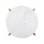 2 Piece Set Marble Round Serving Tray With Mango Wood Stand