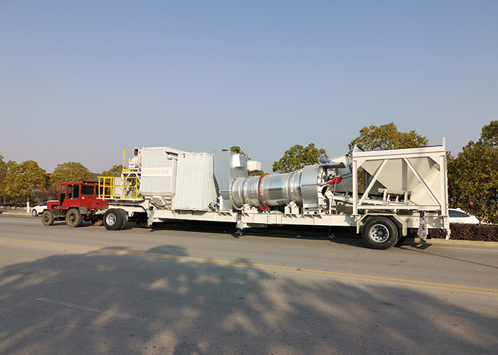 Mobile Mini Asphalt Drum Mix Plant Automatic Lubrication 12 Months Warranty