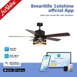 Downrod Mount Remote Control Cage Ceiling Fan 20in With Light