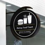 Outdoor Advertising Hanging Lightbox Sign Acrylic Fabric Round LED Luminous
