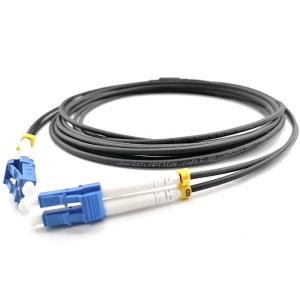Quality Outdoor Tactical Armored Fiber Optic Patch Cable 2 Core LC UPC G657A1 3.3mm TPU wholesale