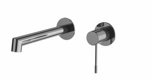 Quality Gun Grey Chrome Brass Wall Mounted Basin Taps Sink Faucet wholesale