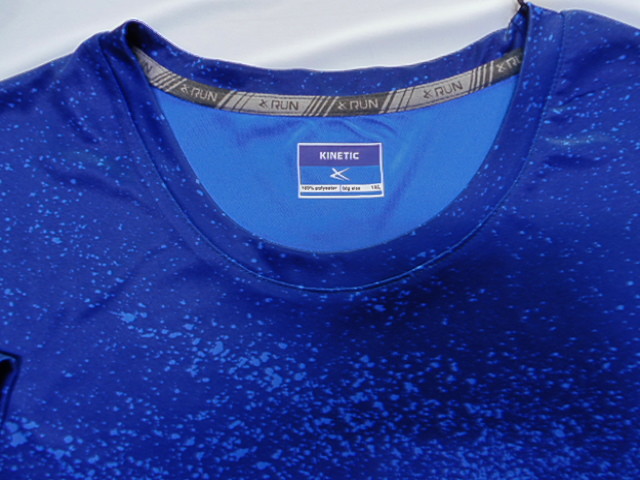 Blue Quick Dry Knitting Interlock Mens Round Neck T Shirt Round Neck Tops For Guys