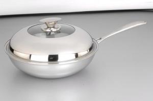 Quality 2Pcs 3-ply stainless steel cookware wok SHSW-1010 wholesale