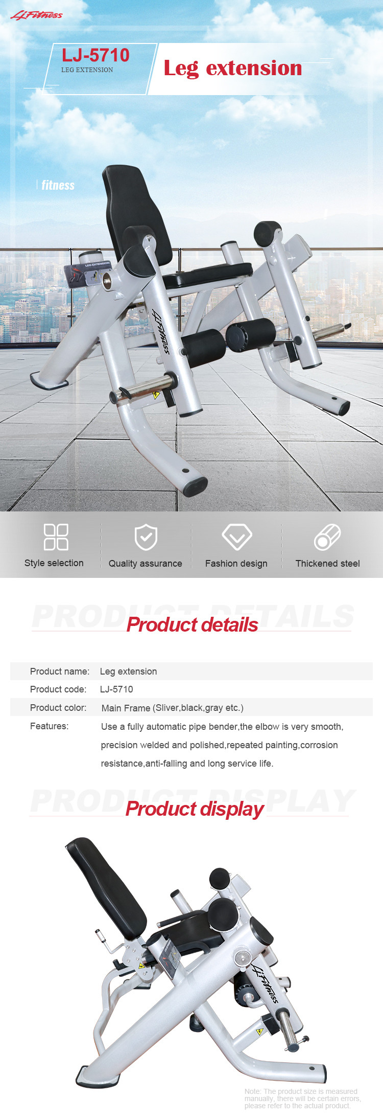 Bold Tube Plate Loaded Fitness Equipment Seated Leg Extension Workout Machine
