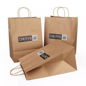 Quality Embossing Spot UV OEM 150GSM Printed Kraft Paper Bags wholesale