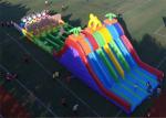 Colorful Commercial Inflatable Obstacle Course Automatic Cutting Sewing High