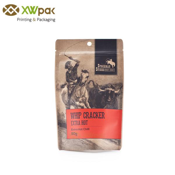 Aluminium Foil Lined Custom Printed Kraft Bags , Hot Food Printed Kraft Paper