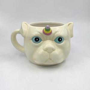Quality ODM 3D Dog Ceramic Hand Painted Coffee Mugs 14oz wholesale