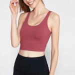 Solid Longline Medium Impact Sports Bra OEM Available Crossback Shockproof