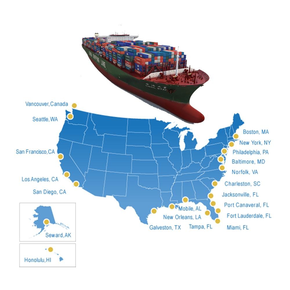 China To USA Worldwide Container Shipping , Ocean Container Shipping Forwarder