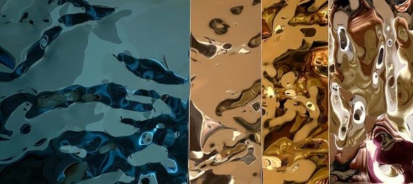 304 Silver Stainless Steel Wall Plate Sheets Embossed Black Mirror Water Ripple