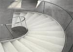 Laminated Glass Building Curved Stairs With Tempered Glass / Stainless Steel