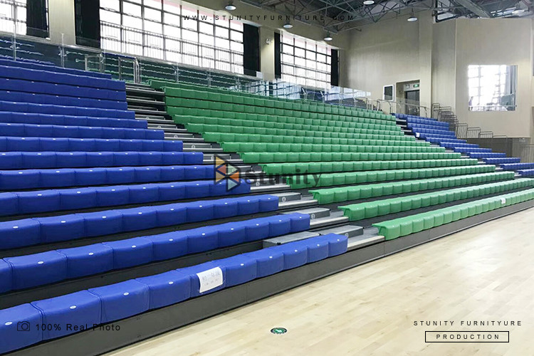 Multi Row Telescopic Bleacher Seating For Sports Games