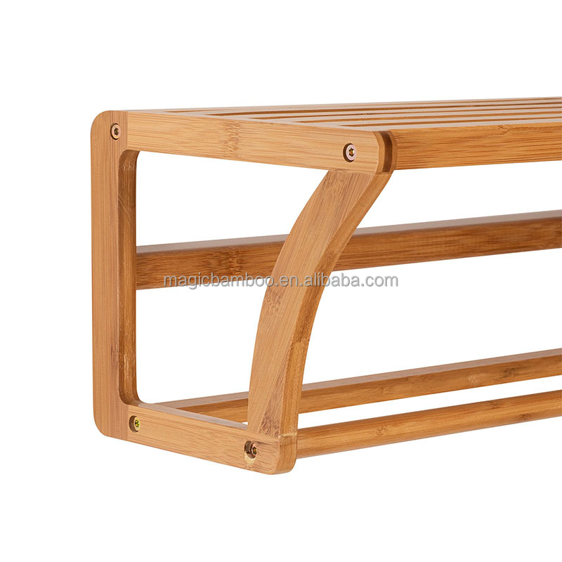 ODM Sustainable Bamboo Towel Rail Rack Wall Mounted Shelf