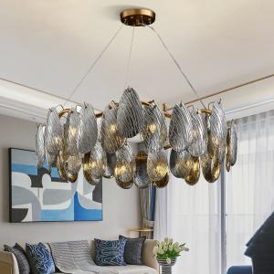 Quality Modern living room chandelier smoke gray crystal glass chandeliers(WH-CY-210) wholesale