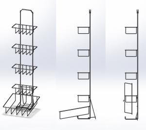 Quality 4 Tiers Steel Tea Box Display Stand / Wire Basket Base Display Rack For Tea Pack wholesale
