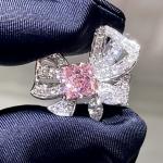 18k Cushion Shape Girlish Style Lab Grown Pink Diamond Pendant Pertty And Cute