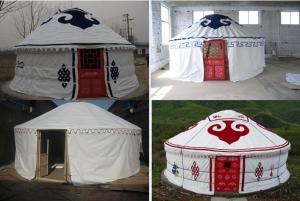 Quality Sunscreen Polyester Canvas Yurt Style Tent Warm For Travel Accommodation wholesale
