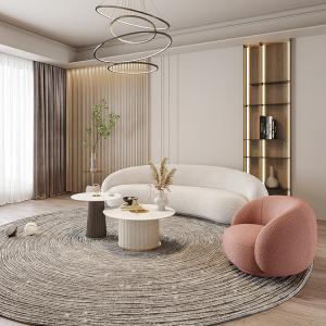Quality Ergonomic Living Room Fabric Curved Sectional Sofa 253cm wholesale