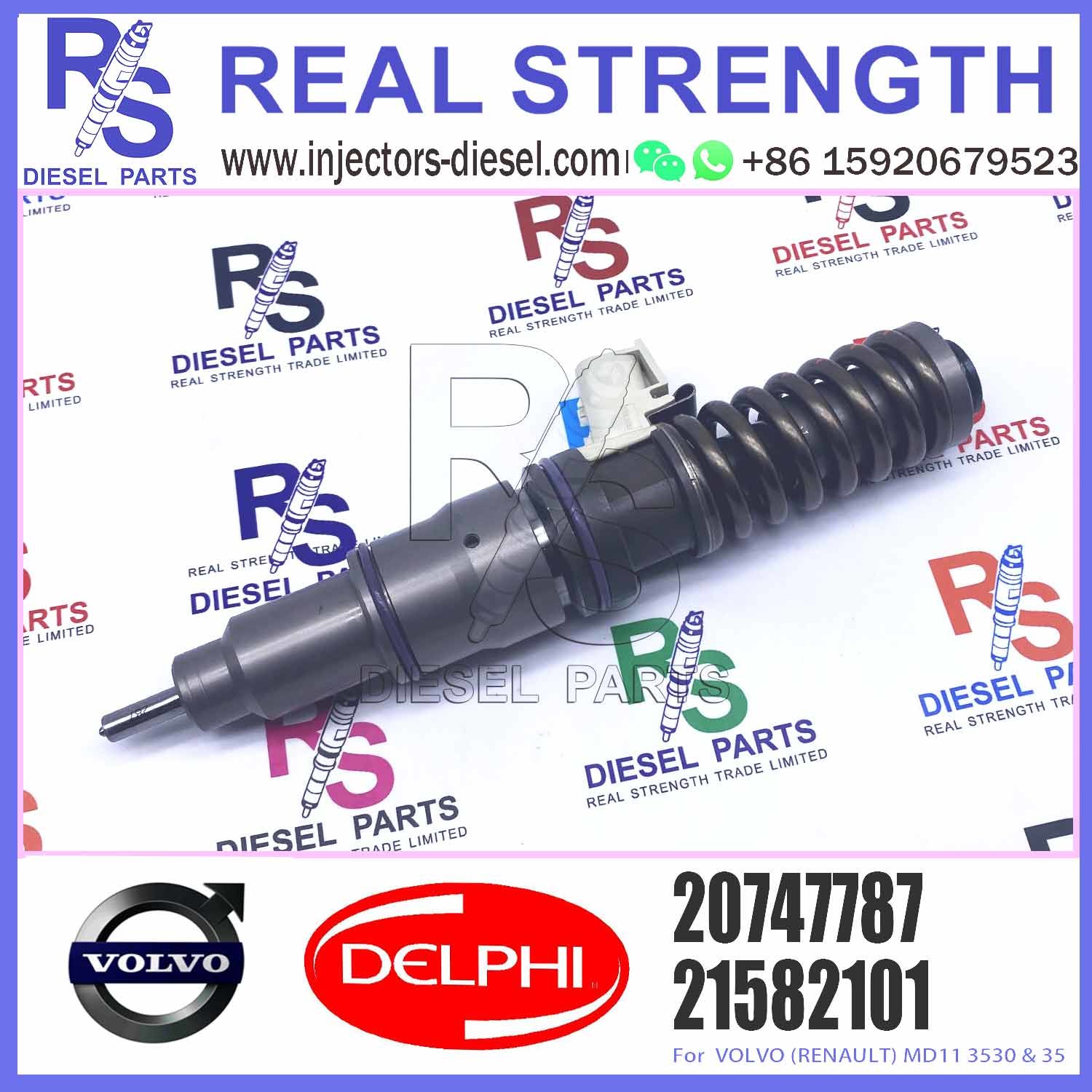 21582101 BEBE4D37001 Diesel Fuel Injector For VOL-VO (RENAULT) MD11 E3.18,7485003951 7421582101 20747787 21585101