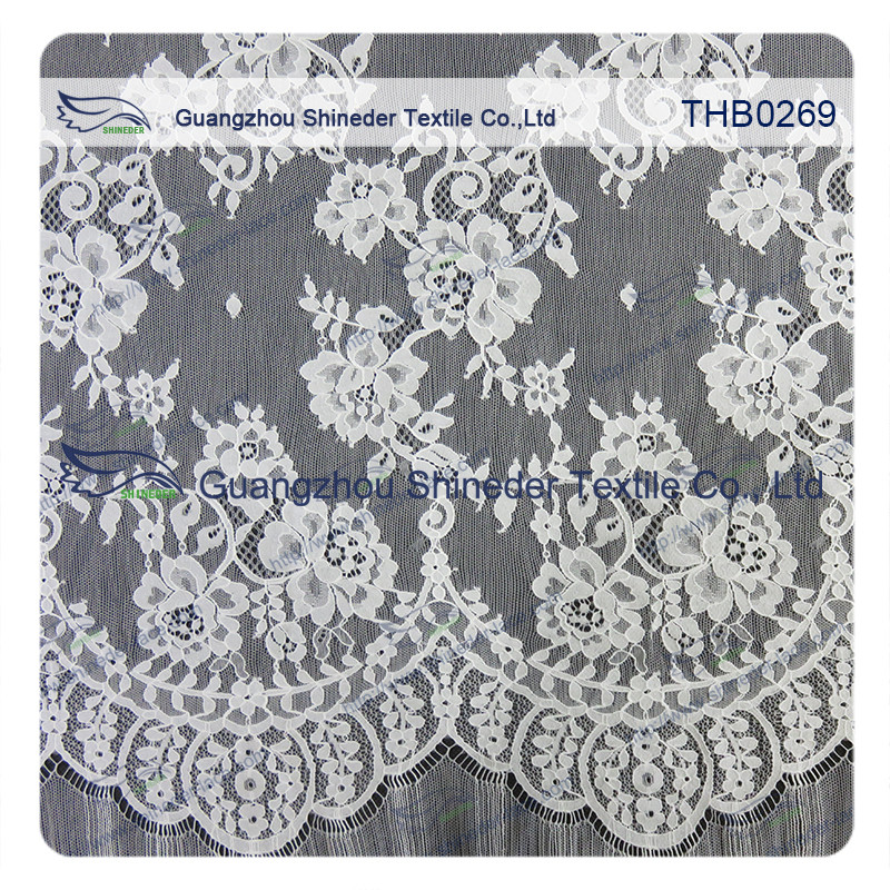 Countless flowers 3*1.5m size 100% nylon chantilly lace fabric for Wedding dress