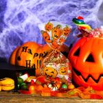 Pumpkin Print Plastic Packaging Treat Bags , Halloween Party Treat Bags