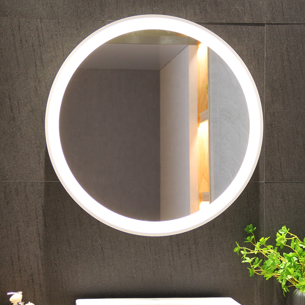 Upgrade Your Home Decor with Large Custom Round Wall Mirror in White Framed Furniture