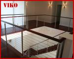 Steel Cable Stair VK69SC TreadAmerican Oak Aluminum Baluster Glass Handrail 304