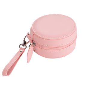 Quality Delicate Zippered Travel Mini Jewelry Organizer , Round Shape Travel Size Jewelry Box wholesale