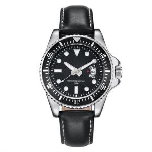 Quality Men Leather Strap Mechanical Watches Simple Hands Stylish Business Watch wholesale