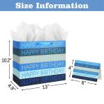 CMYK 4 Color Offset Printing Happy Birthday Gift Shopping Paper Bag with Custom