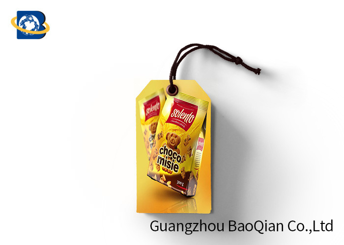 Paper 3D Custom Printed Hang Tags With String , Custom Swing Tags For Food